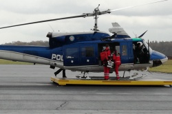 Prva intervencija s helikopterjem za nujno medicinsko pomoč.