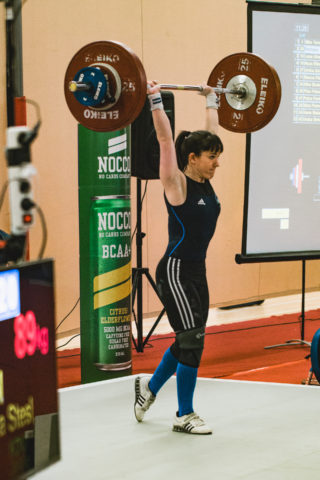Nastasja Štesl - državna prvakinja in rekorderka v kategoriji do 58 kg je slavila tudi v sinclair točkovanju.