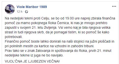 Vir: Facebook profil Viole Maribor 1989